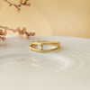 Two Line Solitaire Gold Plated Sterling Silver Adjustable Ring