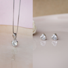 Classic Heart Bezel Solitaire Sterling Silver Pendant Set