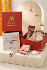 Evil Eye Gold Plated Sterling Silver Rakhi Lumba Combo Gift Hamper
