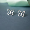 Halo Butterfly Sterling Silver Mini Stud Earrings