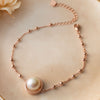Pearl With Pretty Balls Rose Gold Plated Sterling Silver Chain Bracelet