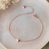 Lovable Tiny Heart Rose Gold Plated Sterling Silver Chain Bracelet