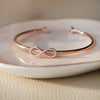 Trendy Infinity Rose Gold Plated Sterling Silver Adjustable Bracelet