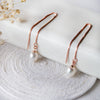 Delicate Yet Versatile Rose Gold Plated Sterling Silver Threader Slip On Earrings