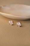 Invisibly Glam Solitaire Rose Gold Plated Sterling Silver Stud Earrings