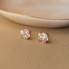 Invisibly Glam Solitaire Rose Gold Plated Sterling Silver Stud Earrings