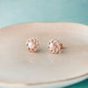 Whirlpool With Pearl Rose Gold Plated Sterling Silver Stud Earrings