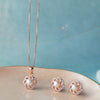 Whirlpool With Pearl Rose Gold Plated Sterling Silver Pendant Set With Chain