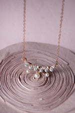 Sparkling Hearts Rose Gold Plated Sterling Silver Necklace