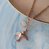 Fly Free Birdie Rose Gold Plated Statement Sterling Silver Pendant Necklace