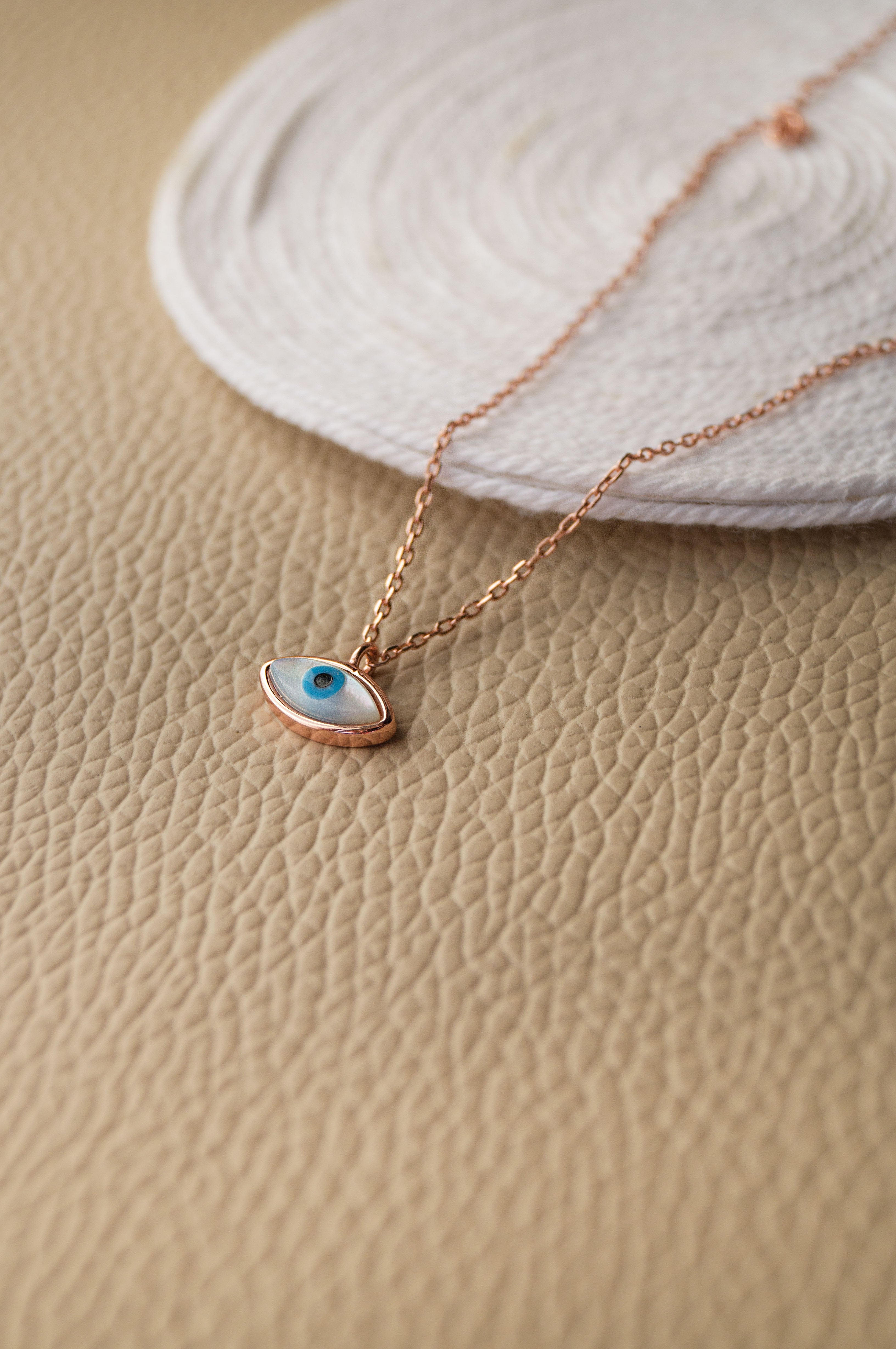 Rose gold evil eye necklace 2025