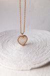 Sweet Heart Mother Of Pearl Rose Gold Plated Necklace - Mannash