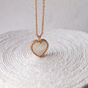 Sweet Heart Mother Of Pearl Rose Gold Plated Sterling Silver Necklace