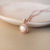 Triangular Pearl Solitaire Rose Gold Plated Sterling Silver Pendant