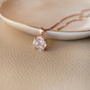 Invisibly Glam Solitaire Rose Gold Plated Sterling Silver Pendant