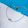 Evil Eye Mother-Of-Pearl Sterling Silver Delicate Chain Bracelet
