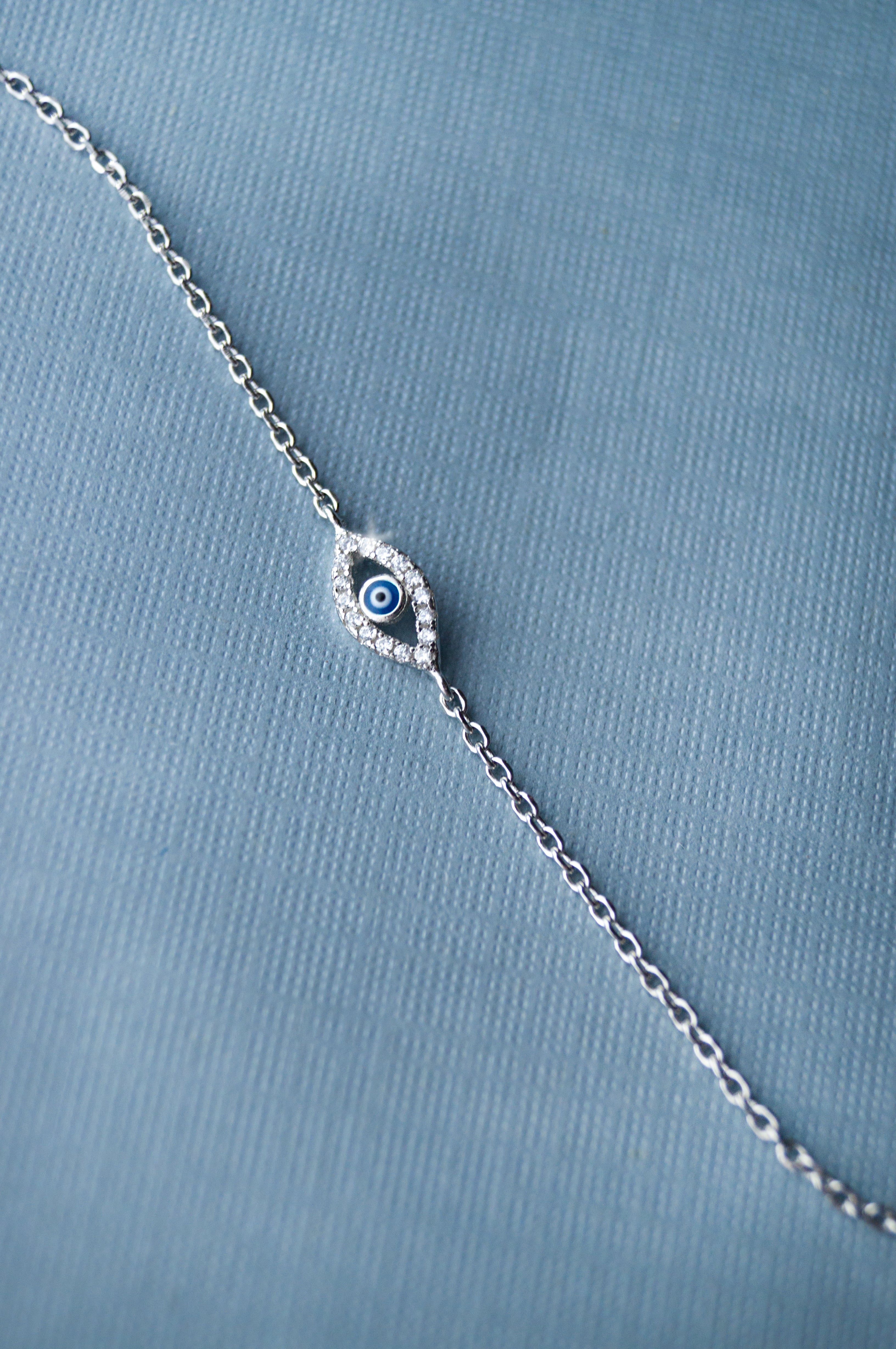 Black thread nazariya pure silver bracelet -