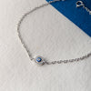 Evil Eye Round Hand-Painted Delicate Sterling Silver Chain Bracelet