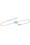 Unconventional Evil Eye Sterling Silver Chain Bracelet