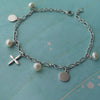 Pearl Charms Ballet Sterling Silver Chain Bracelet