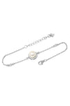Halo Pearl Glow Sterling Silver Chain Bracelet