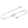Halo Pearl Glow Sterling Silver Chain Bracelet