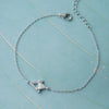Mother Of Pearl Entangled Triangles Sterling Silver Chain Bracelet