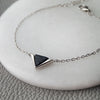 Exquisite Black Triangle Sterling Silver Chain Bracelet