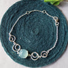 Aqua Circle Game Sterling Silver Chain Bracelet