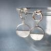 Symmetrical Mother-Of-Pearl Sterling Silver Drop Earrings