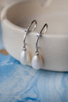 Blingy Slip-On Silver Pearl Sterling Silver Droplet Earrings