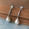 Exquisite Charmer Sterling Silver Pearl Droplet Earrings