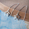Twinkling Star Threader Sterling Silver Slip On Earrings