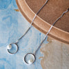 Pearl In A Circle Threader Sterling Silver Slip On Earrings