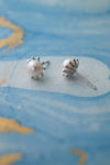 Pretty Claw Classic Pearl Sterling Silver Stud Earrings