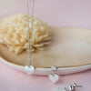 Dainty Mother-Of-Pearl Heart Sterling Silver Necklace Set
