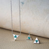 Lapiz Triangle Sterling Silver Necklace Set