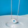 Oh-So-Glam Evil Eye Mother-Of-Pearl Sterling Silver Pendant Necklace