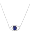 Protective Lapiz Gold Plated Evil Eye Sterling Silver Pendant Chain Necklace