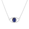 Protective Lapiz Silver Evil Eye Sterling Silver Pendant Chain Necklace