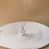 Petite Classic Evil Eye Rose Gold Plated Sterling Silver Chain Necklace