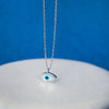 Petite Dainty Evil Eye Sterling Silver Chain Necklace