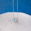 Halo Evil Eye Sterling Silver Chain Necklace