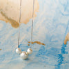 Three Dancing Pearls Sterling Silver Chain Necklace