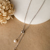 Dainty Pearl Drawstring Sterling Silver Chain Necklace 