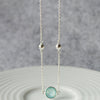 Aqua Dancing Balls Sterling Silver Chain Necklace