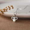Infinity Bow With Pearl Sterling Silver Pendant