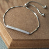 Dainty Sparkle Bar Sterling Silver Pull Chain Bracelet