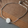 Enchanting Sparkly Disk Sterling Silver Pull Chain Bracelet