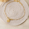 Sparkling Balls Clover Gold Plated Sterling Silver Chain Bracelet
